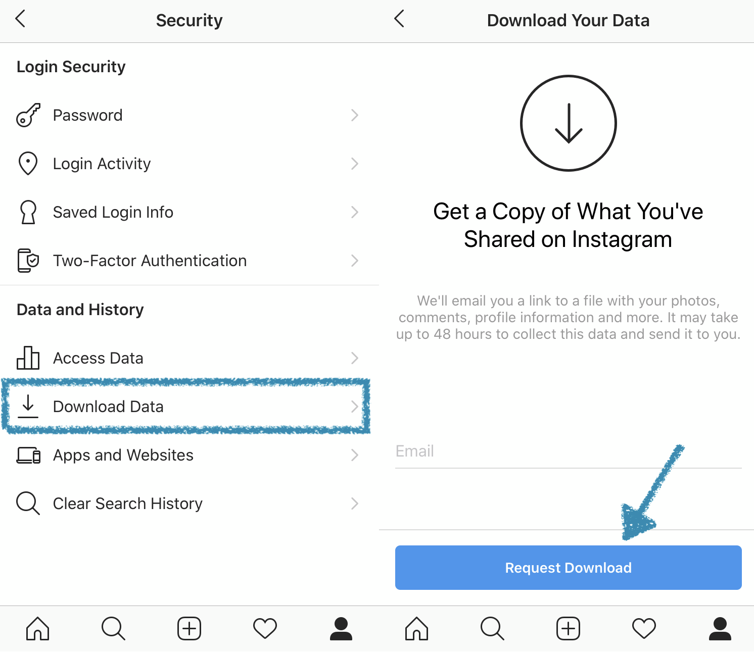 Download all the Instagram videos from the email