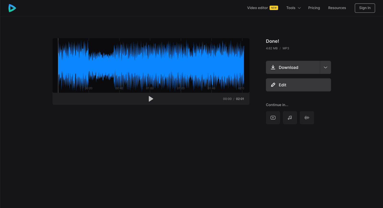 Download sound from video