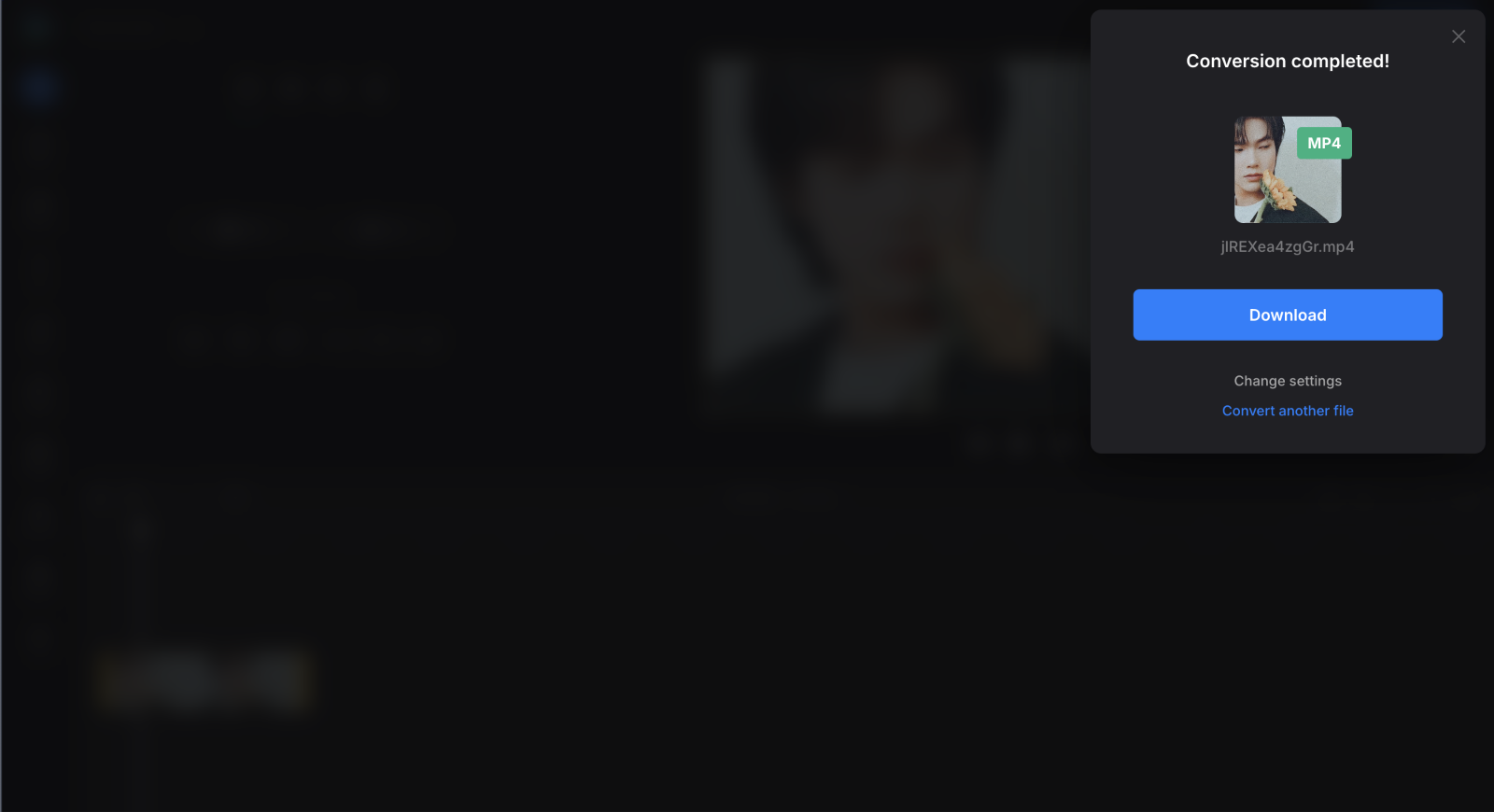 Download clip after image to video conversion