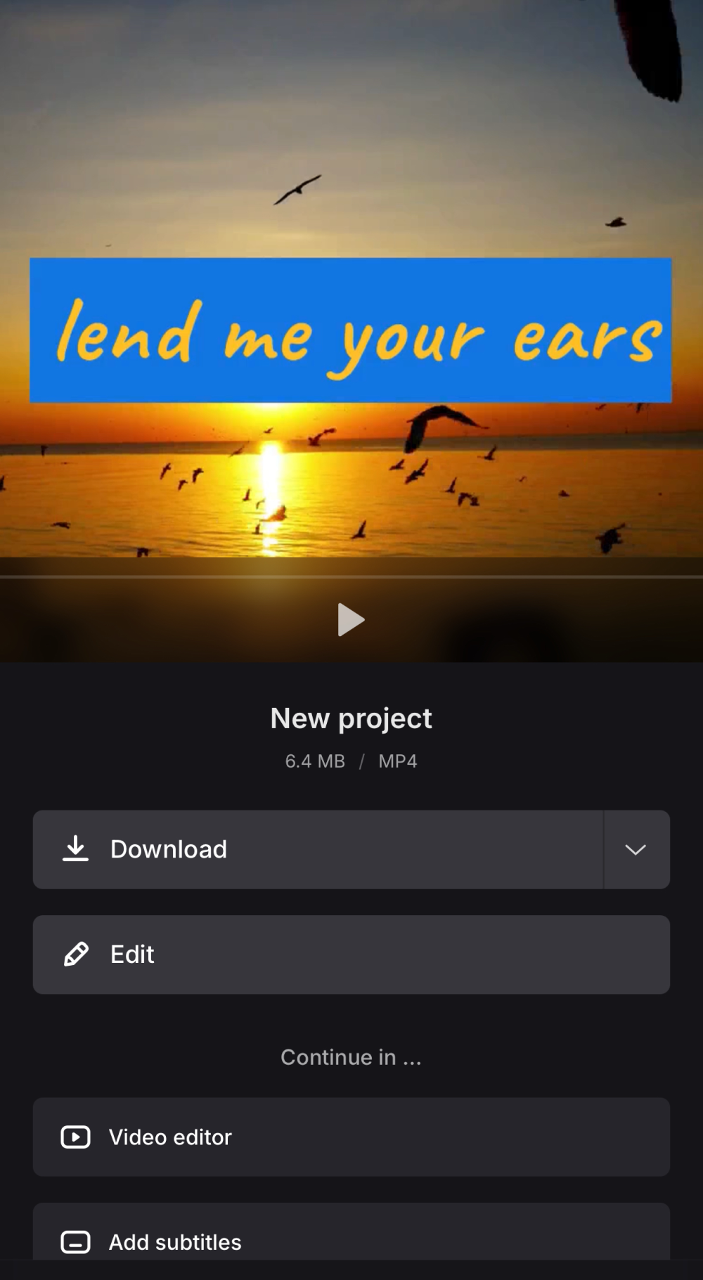 Download video with text on iPhone