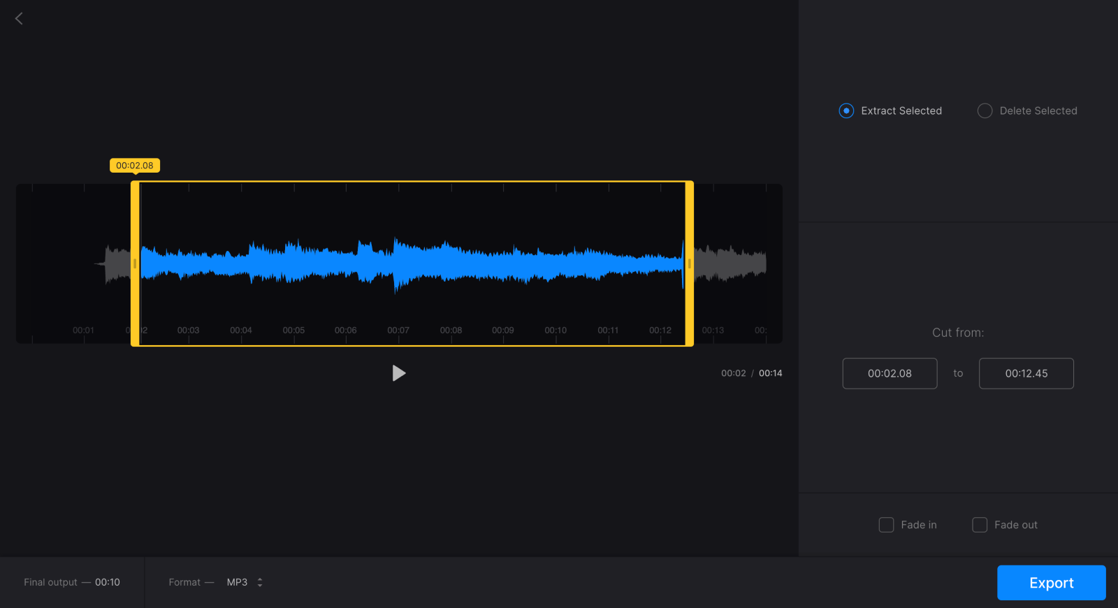 Edit extracted sound