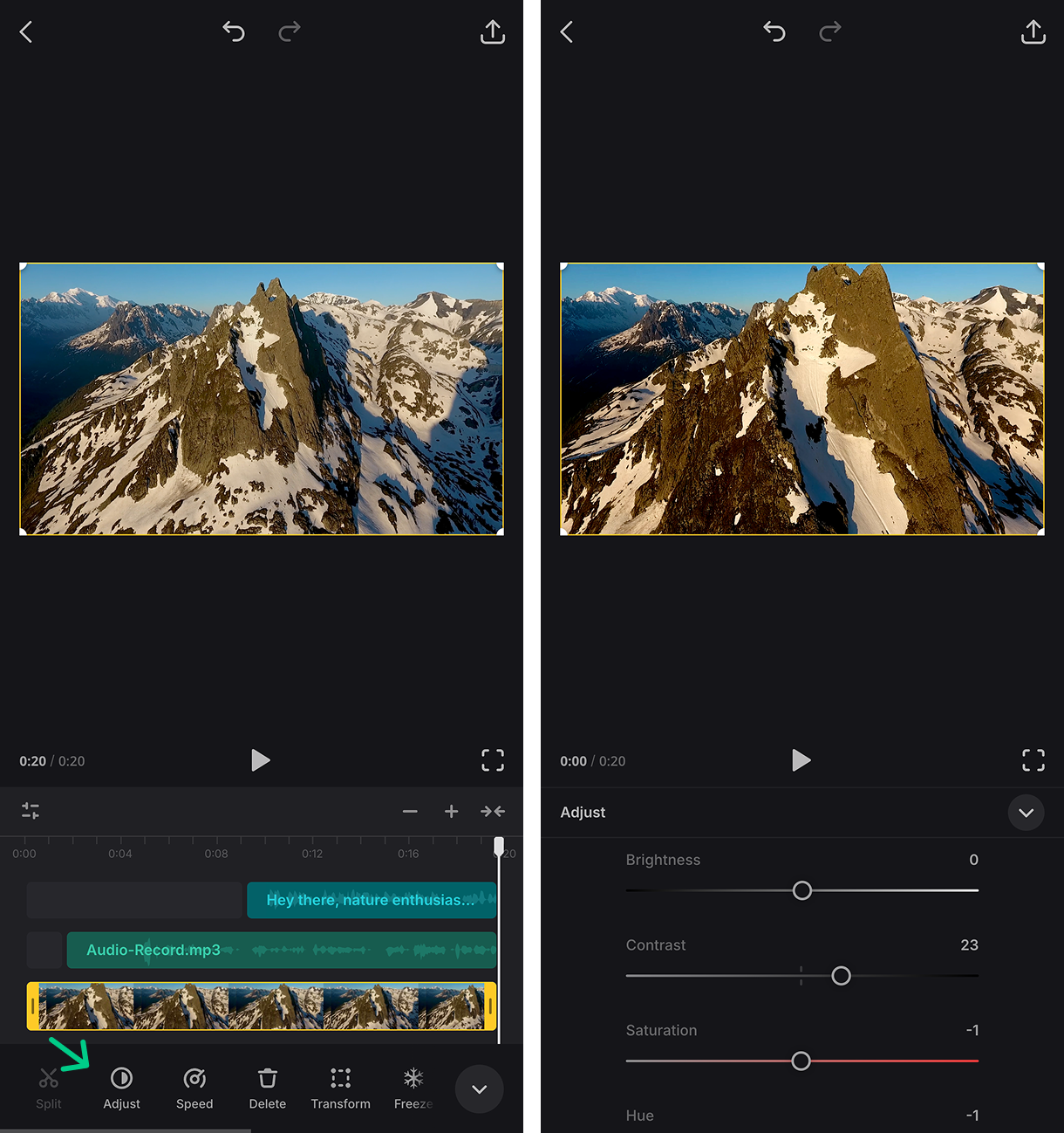 Edit video with voice over on iPhone
