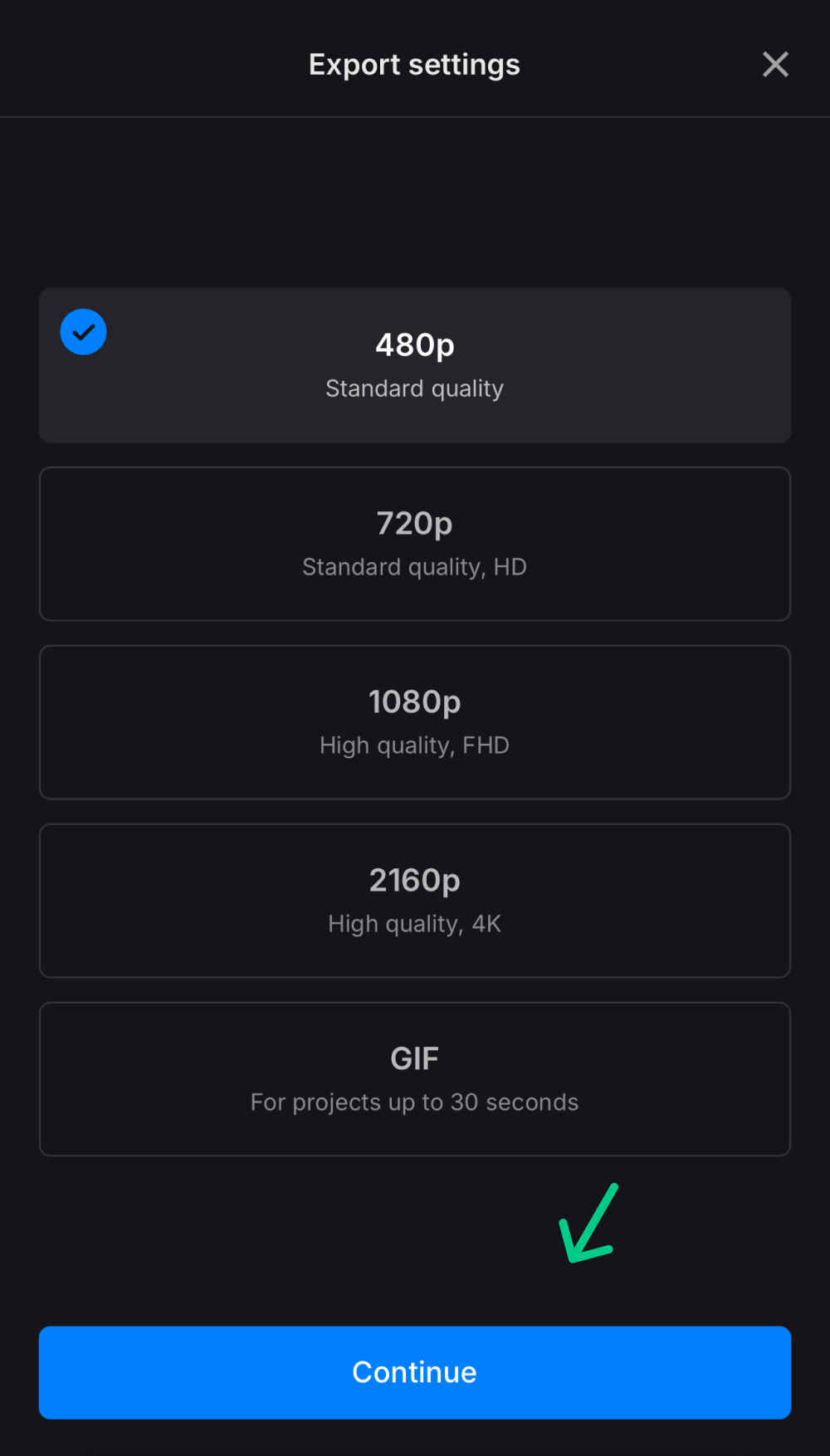 Export settings for video with text on iPhone