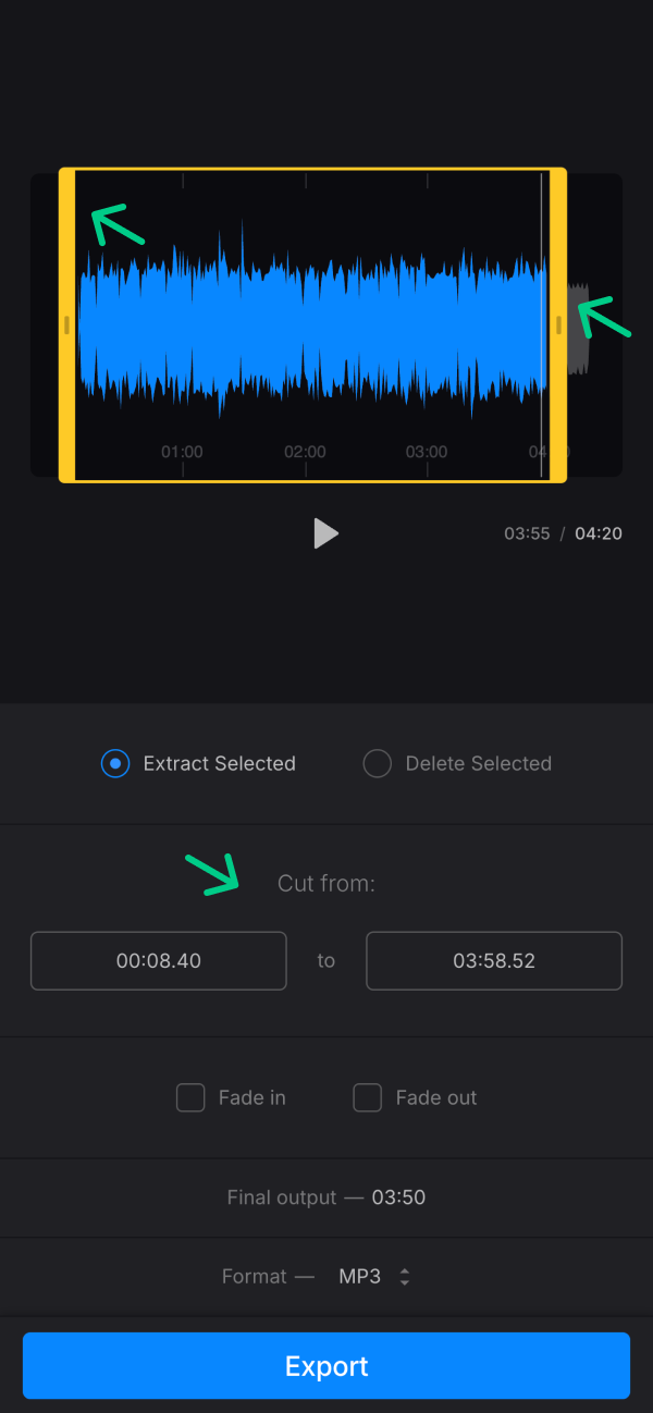 Extract audio from video on iPhone