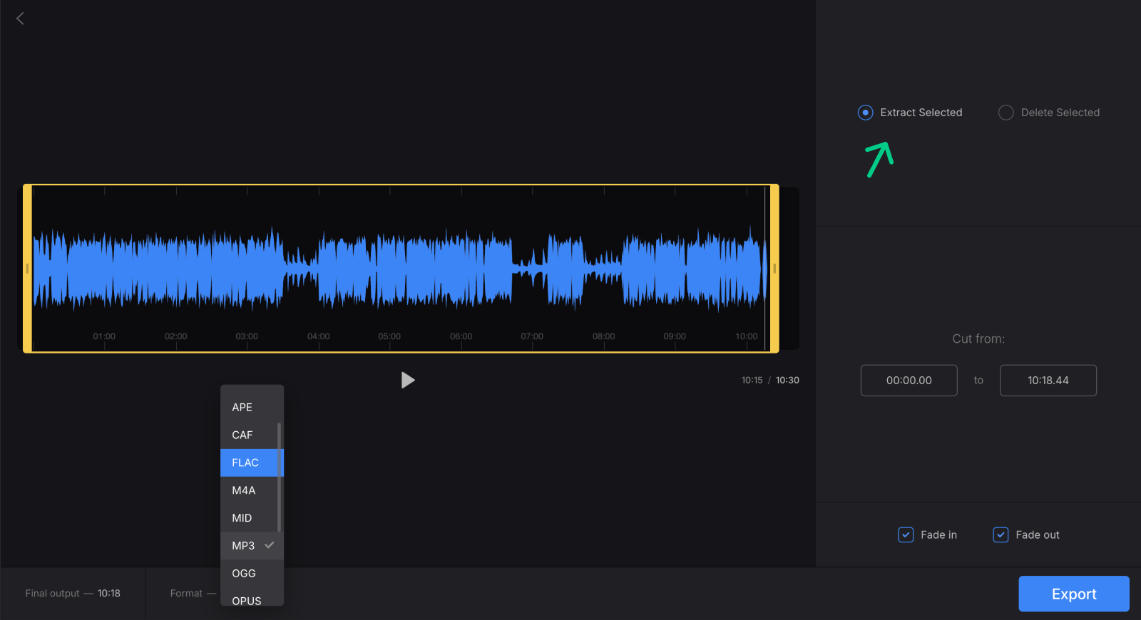 Extract audio translation