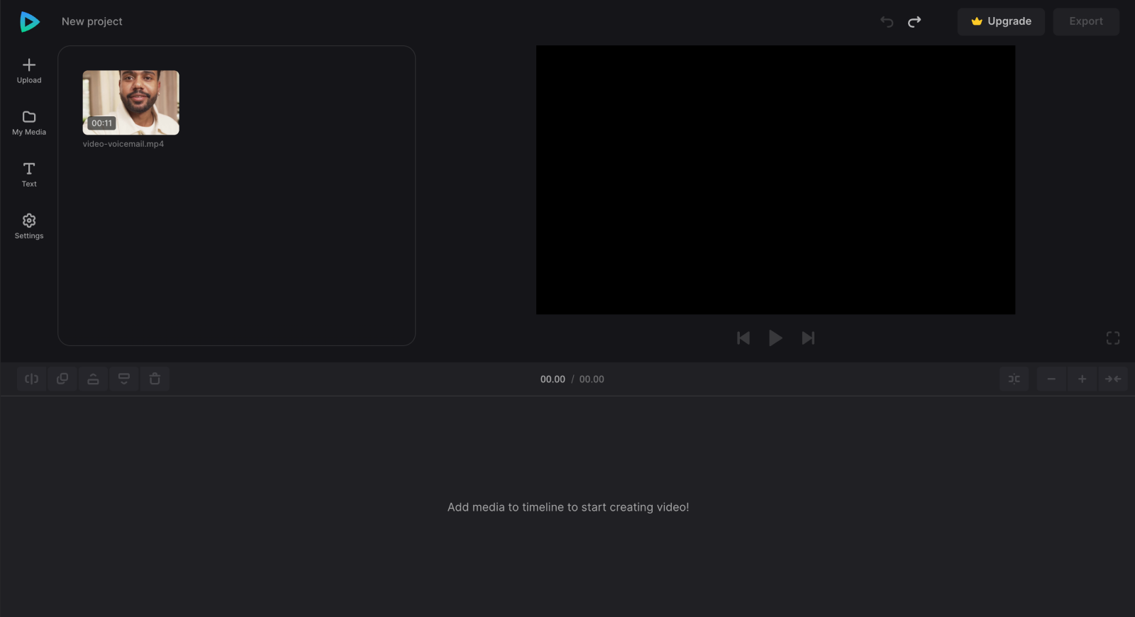 File to make video voicemail clip