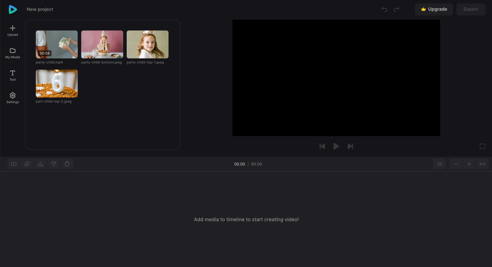 Files to make collage with pictures and videos