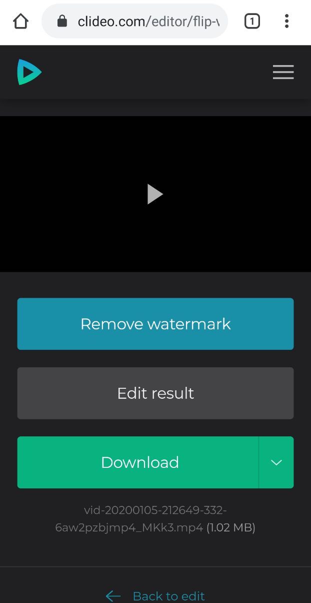 How to save the video back to Android Download the flipped video back to Android