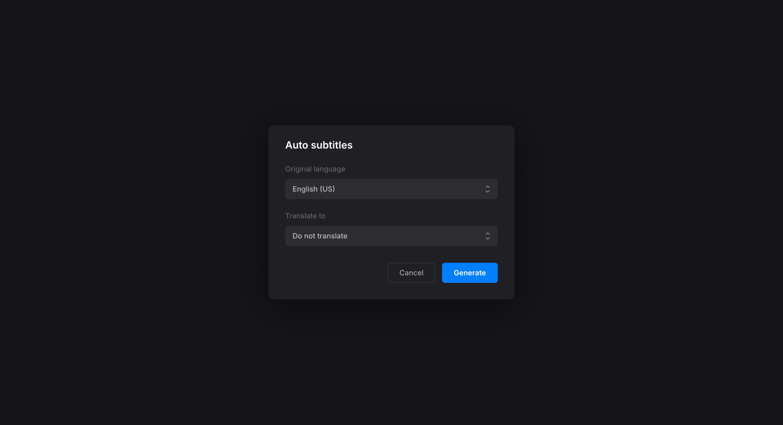 Generate subtitles to translate them