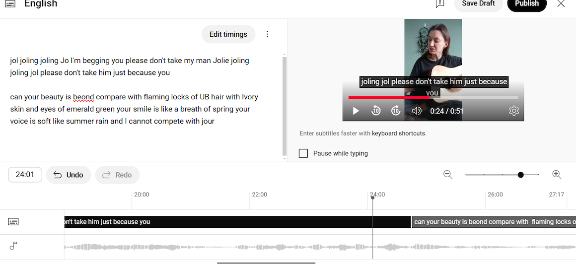 How to add captions on YouTube video 5