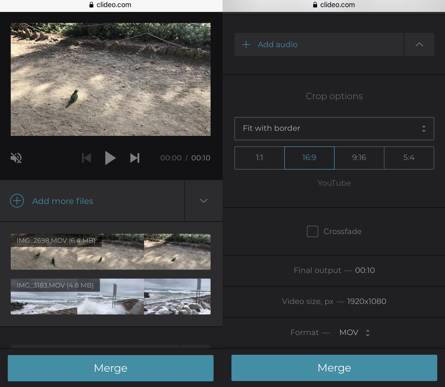Combine videos on iPhone by rearranging their order