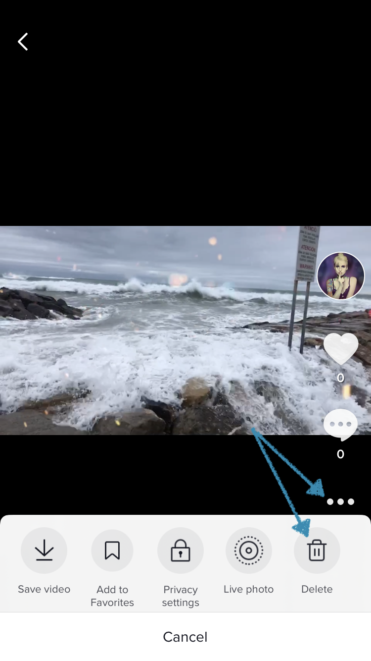 Delete a TikTok video from your profile