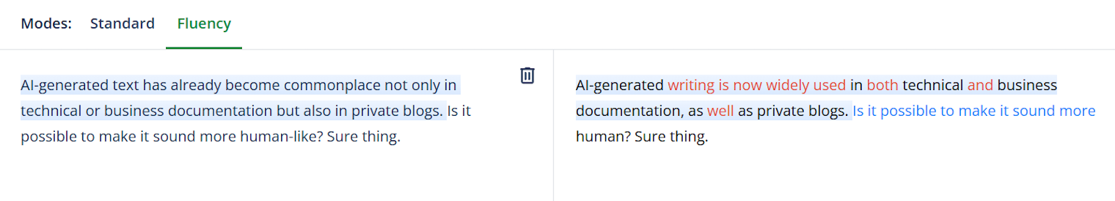 Humanized AI content mode 2
