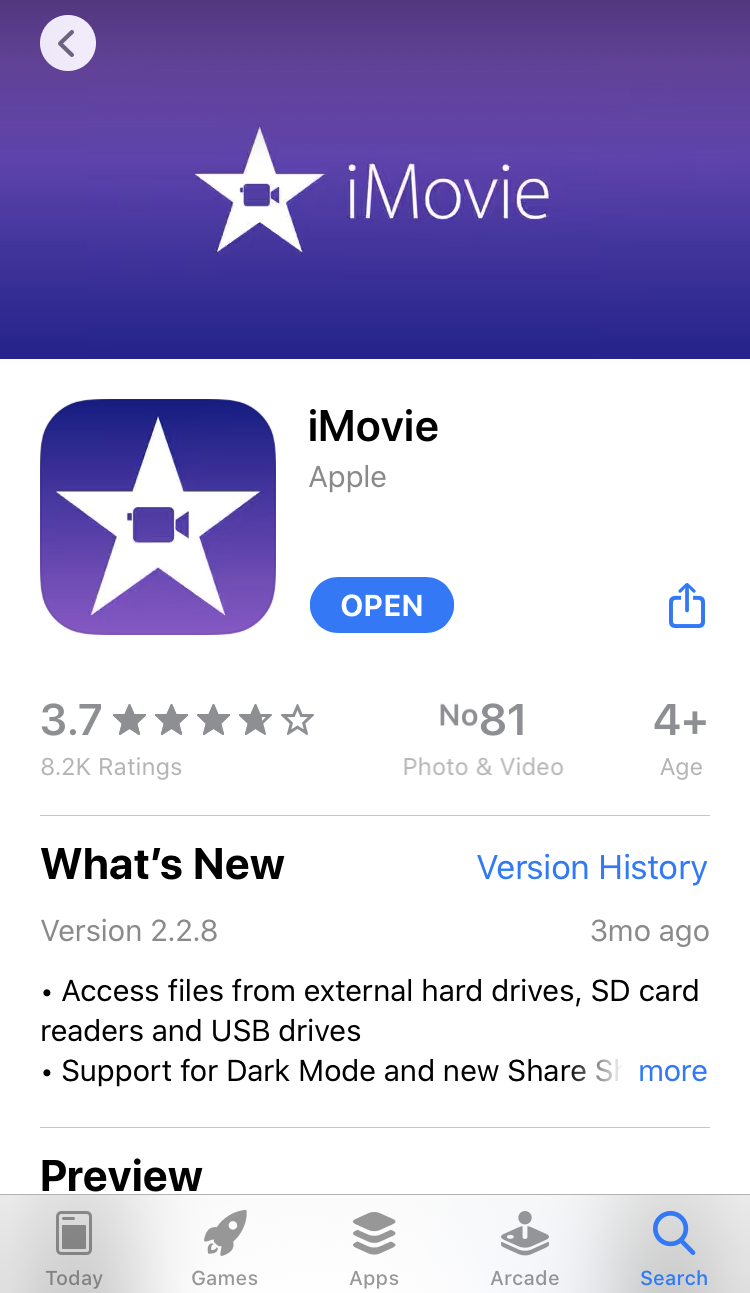 Install iMovie to iPhone if you don't have it