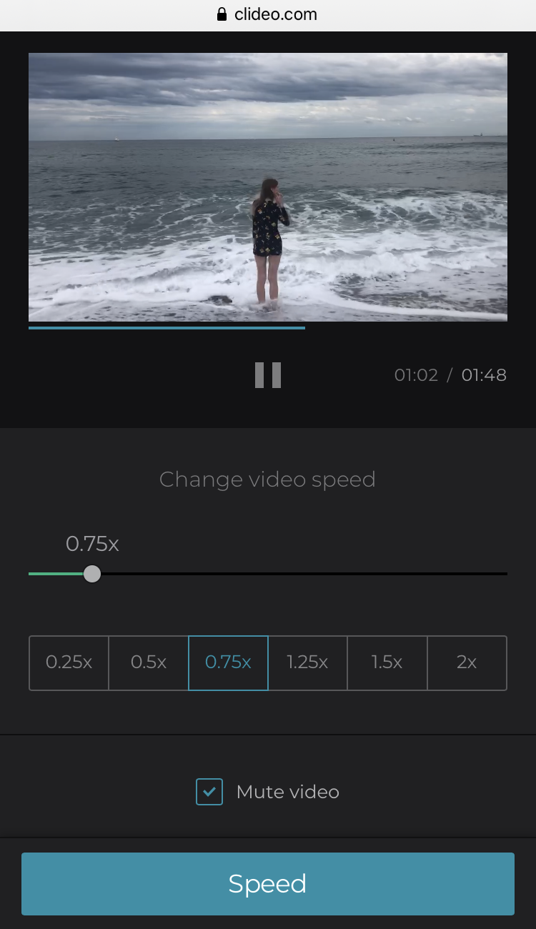 Make slow motion video for Instagram by selecting the speed