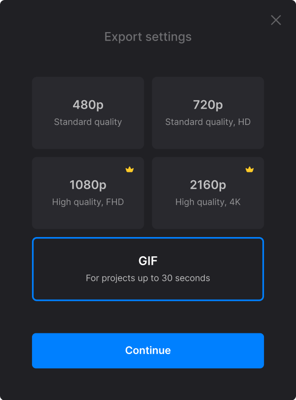 Select quality for GIF collage Make GIF collage