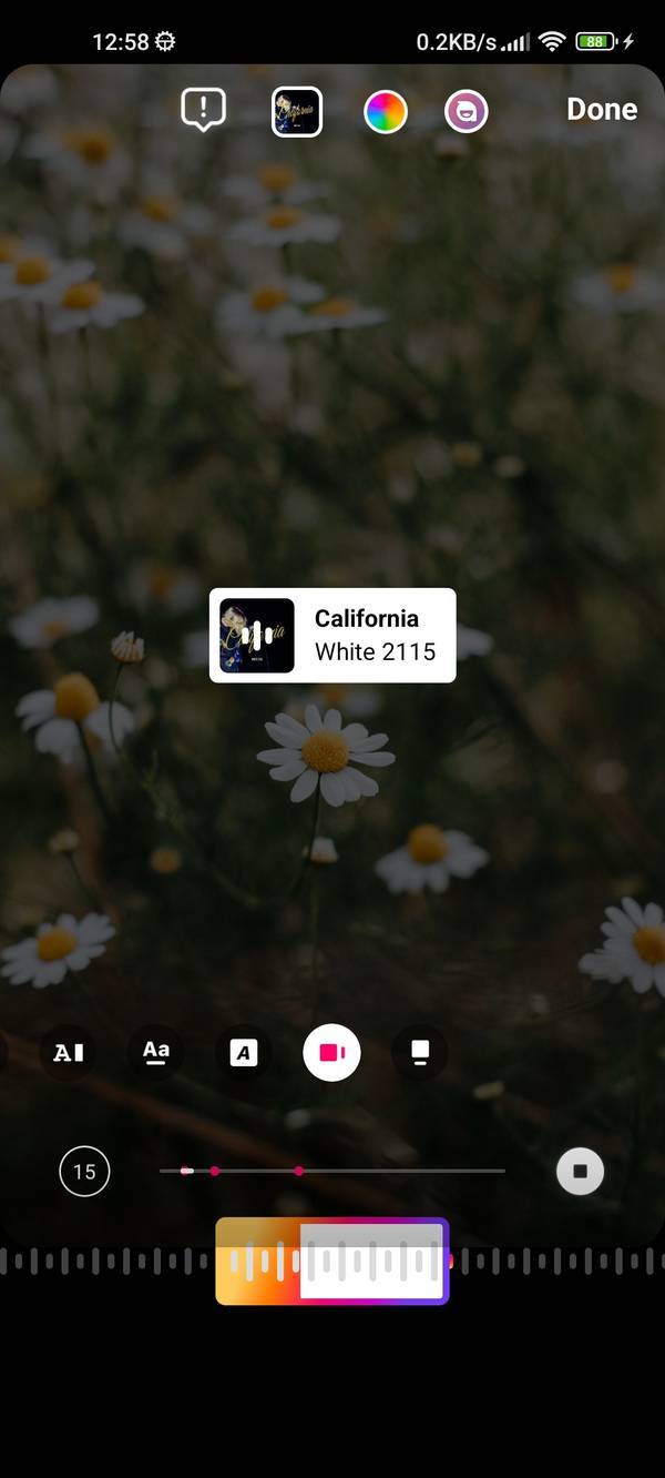 Music in Instagram story