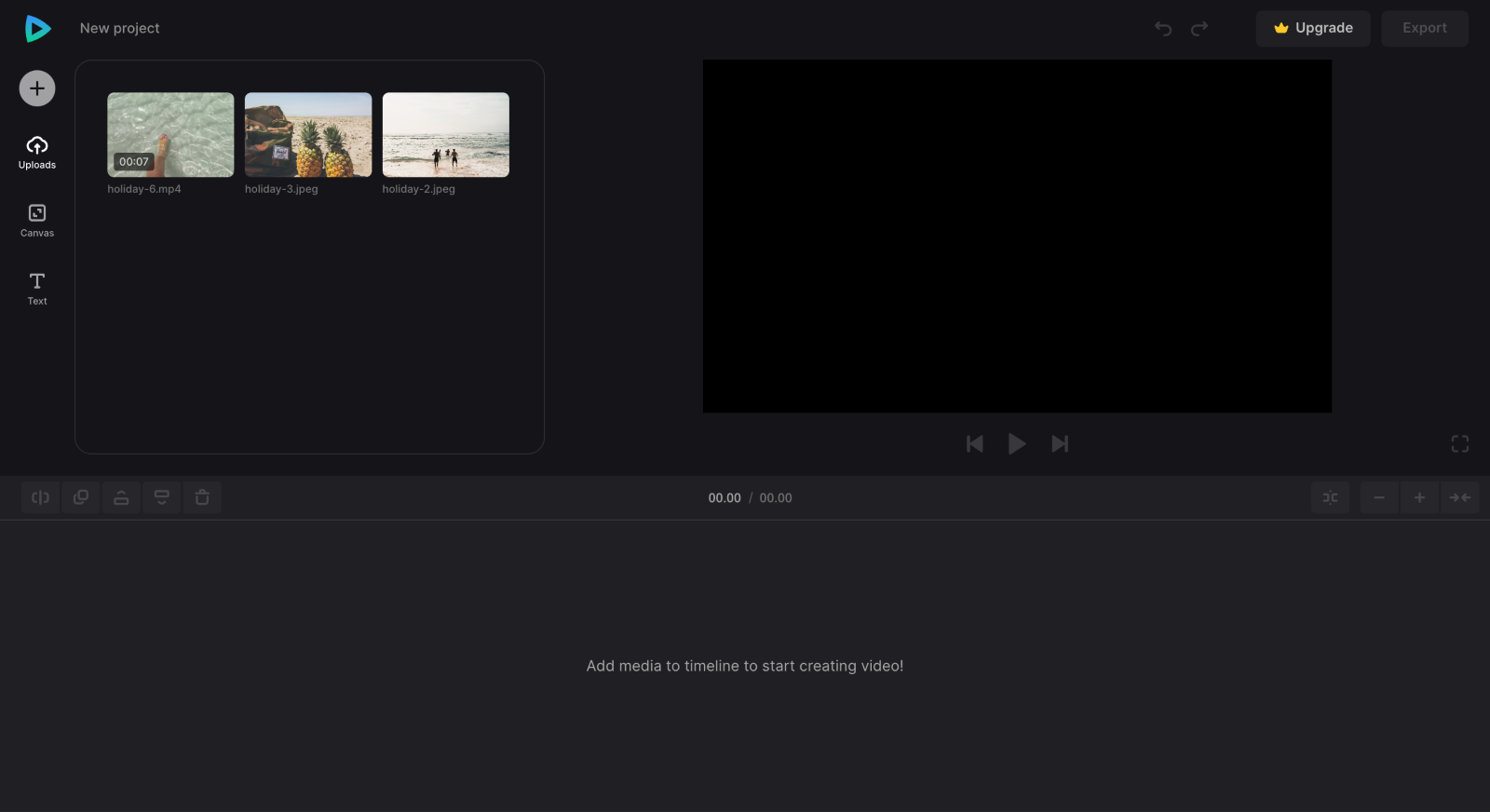 Photos and videos to combine into one video