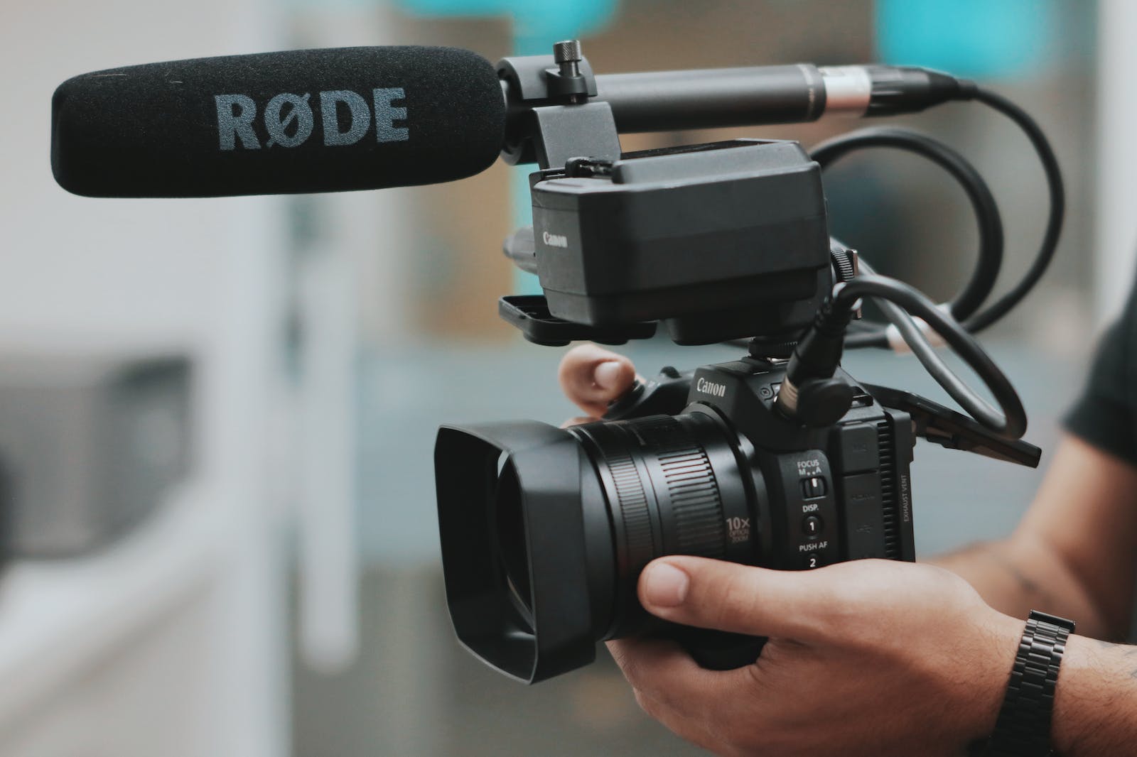 Videographer with camera Professional videographer