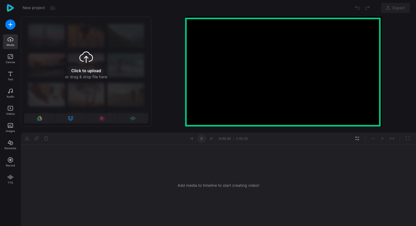 Create a text-only video Project to make a text only video