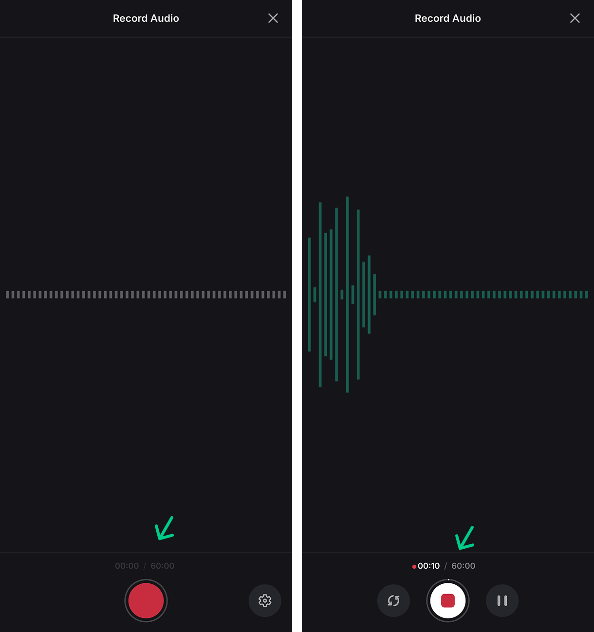 Record audio on iPhone