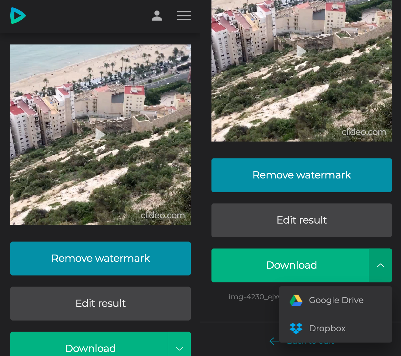 Download the cropped video to your Android device