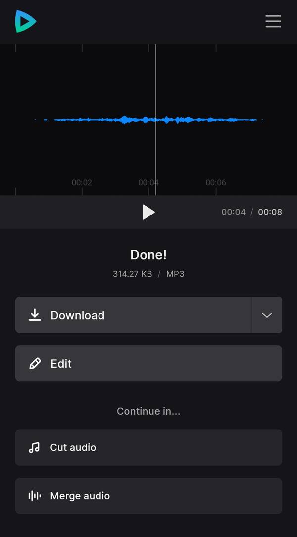Save file converted to MP3 on iPhone