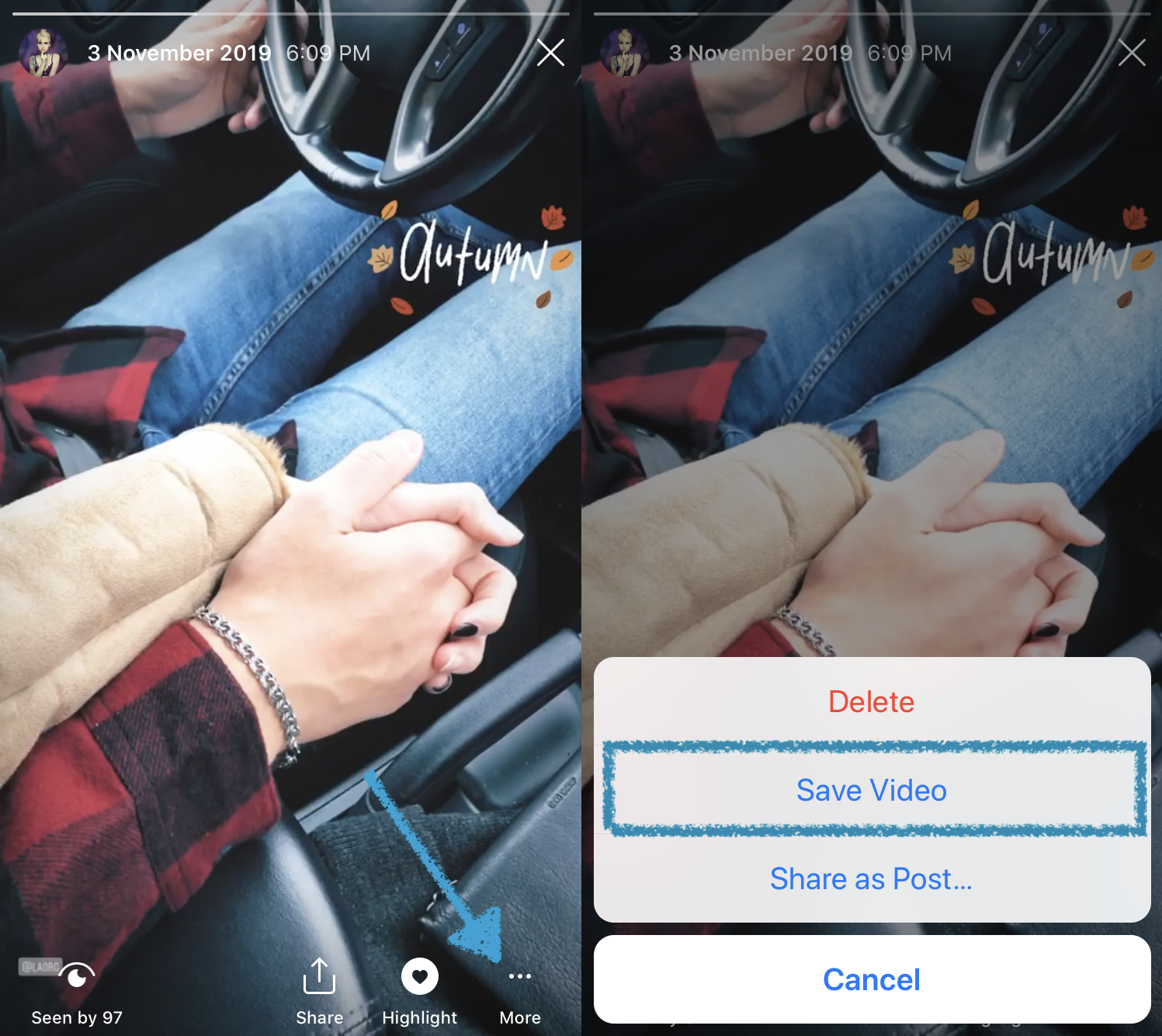Save an Instagram Story with one click
