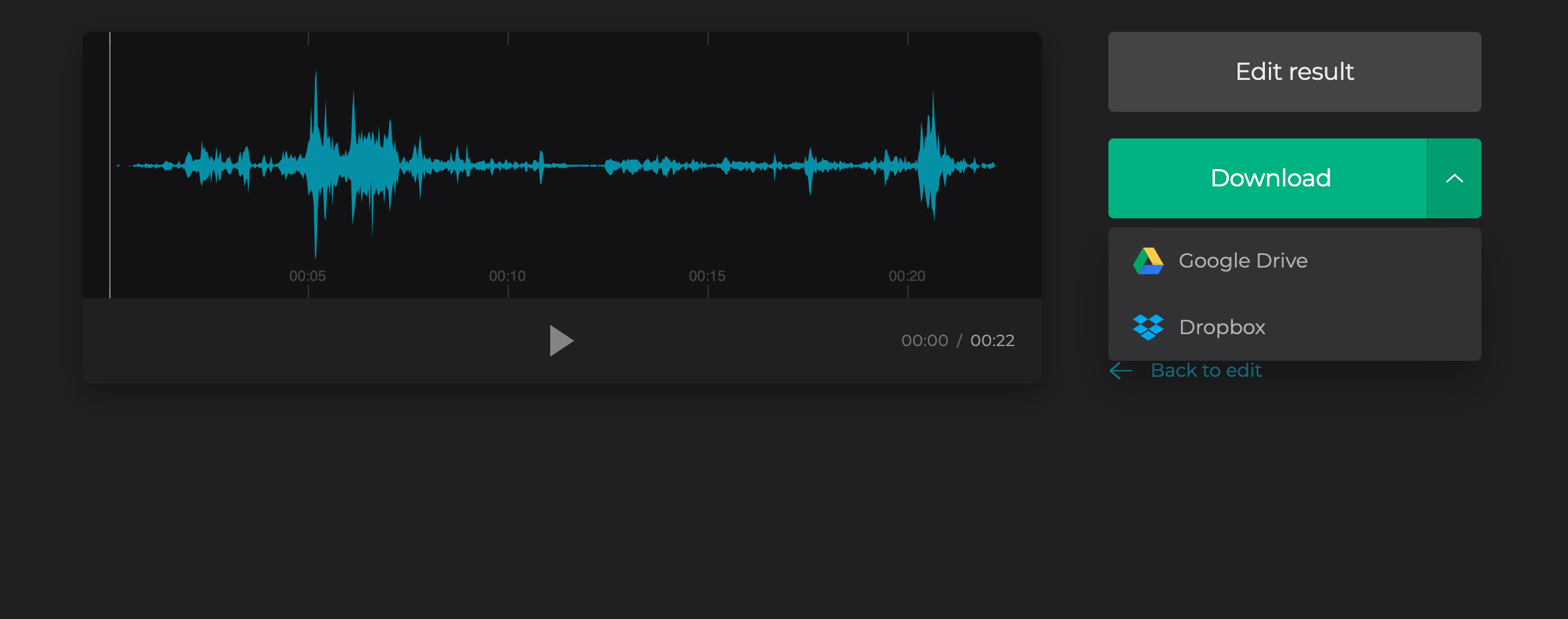 Download MP3 extracted from MP4