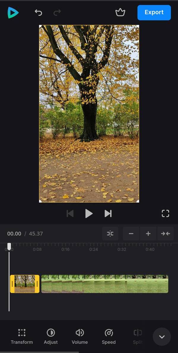 Select clip to edit in video editor for Android