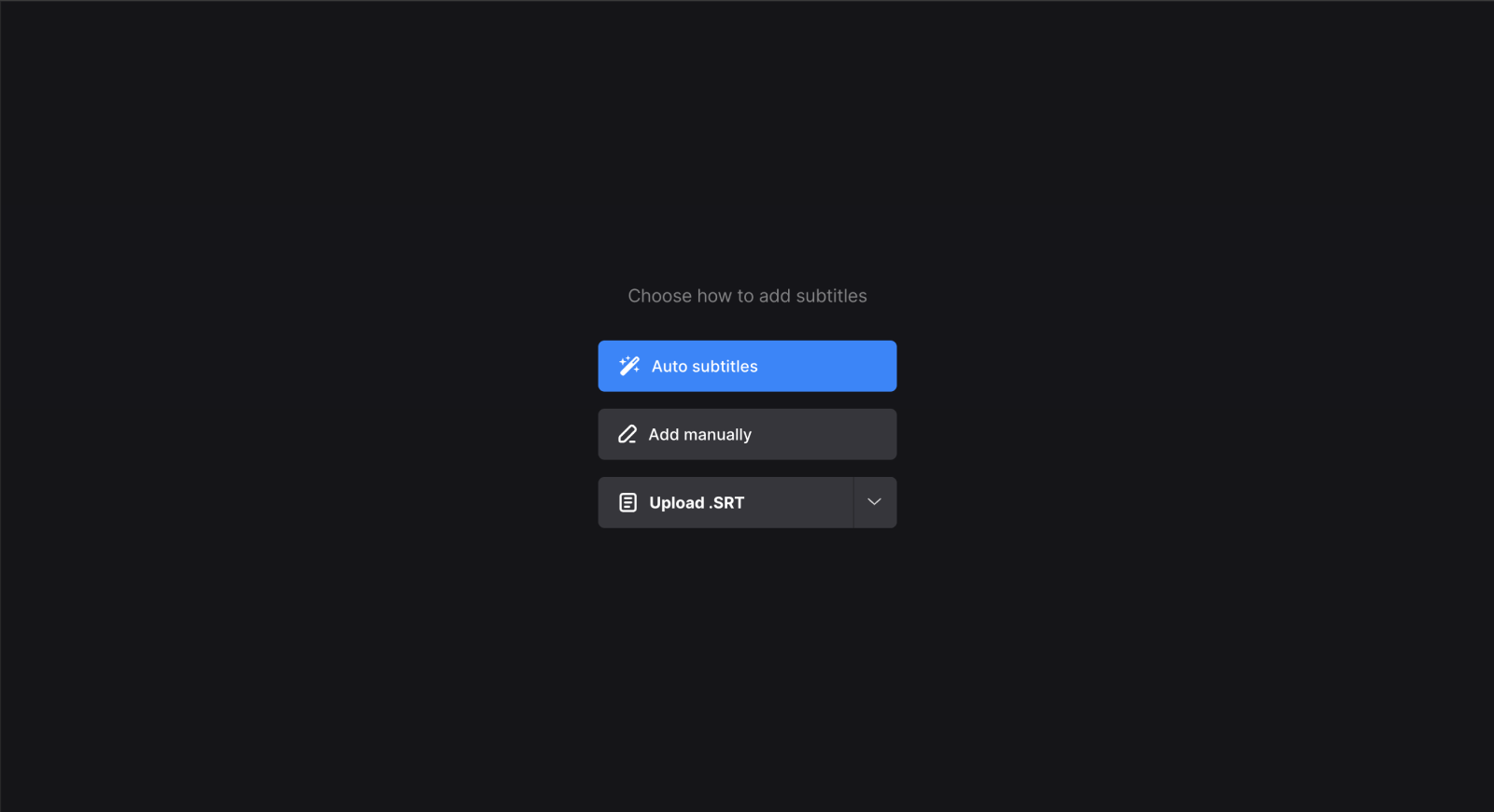 Select how to add hardcoded subtitles into video
