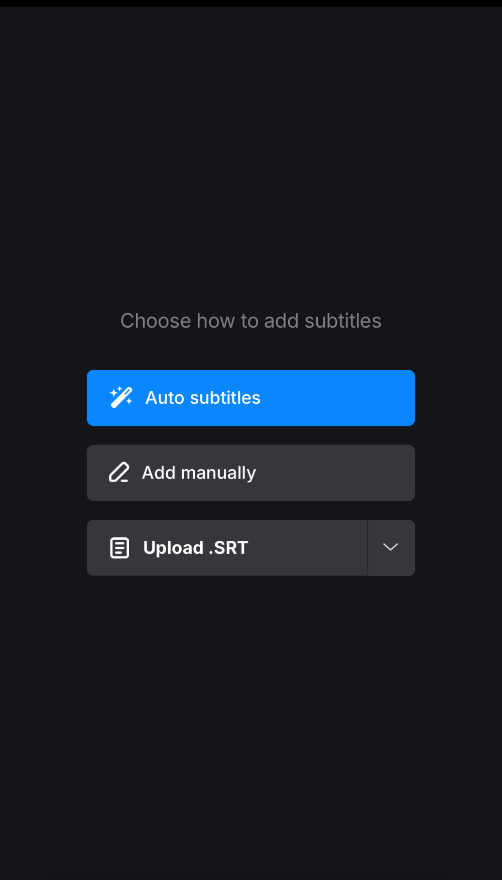 Select how to add subtitles to video on iPhone
