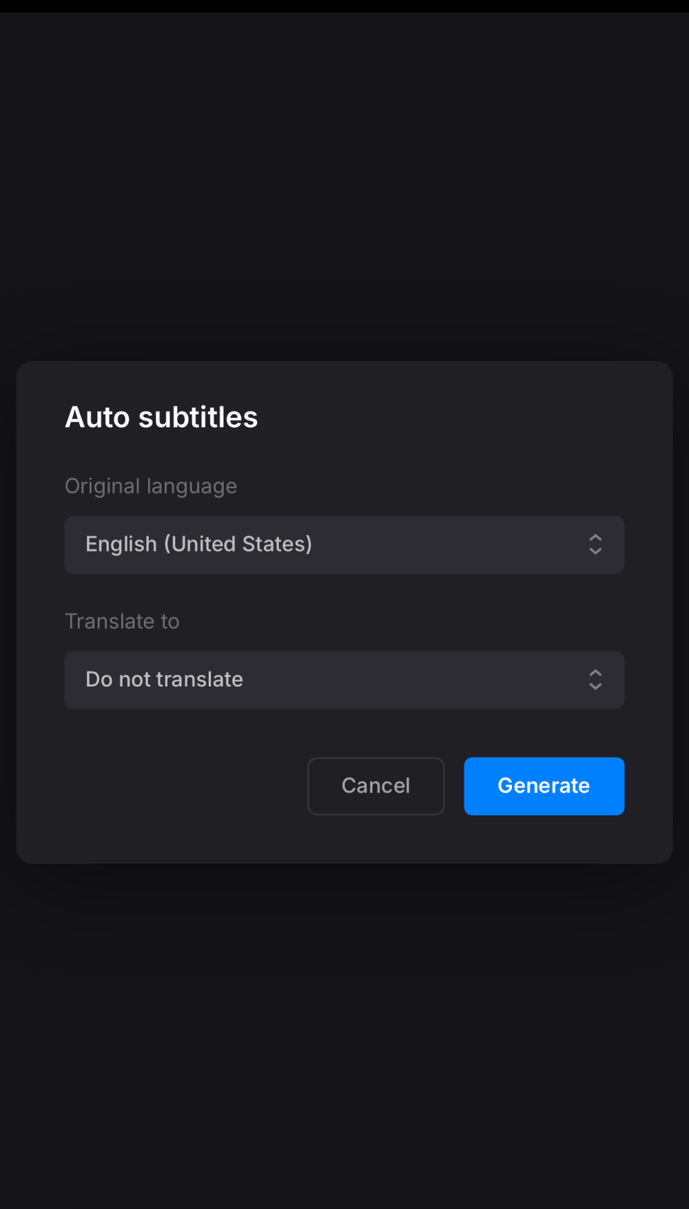 Select language to add subtitles to video on iPhone
