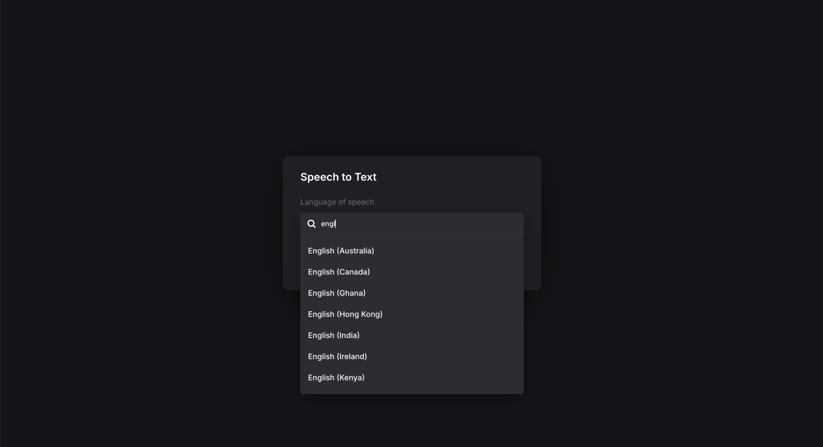 Select language to get lyrics from audio