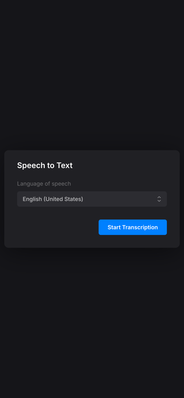 Select language to transcribe video to text on iphone