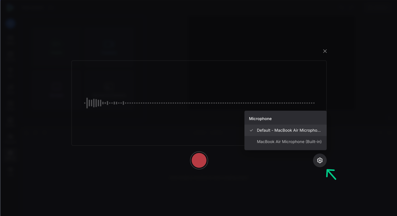 Select microphone to test