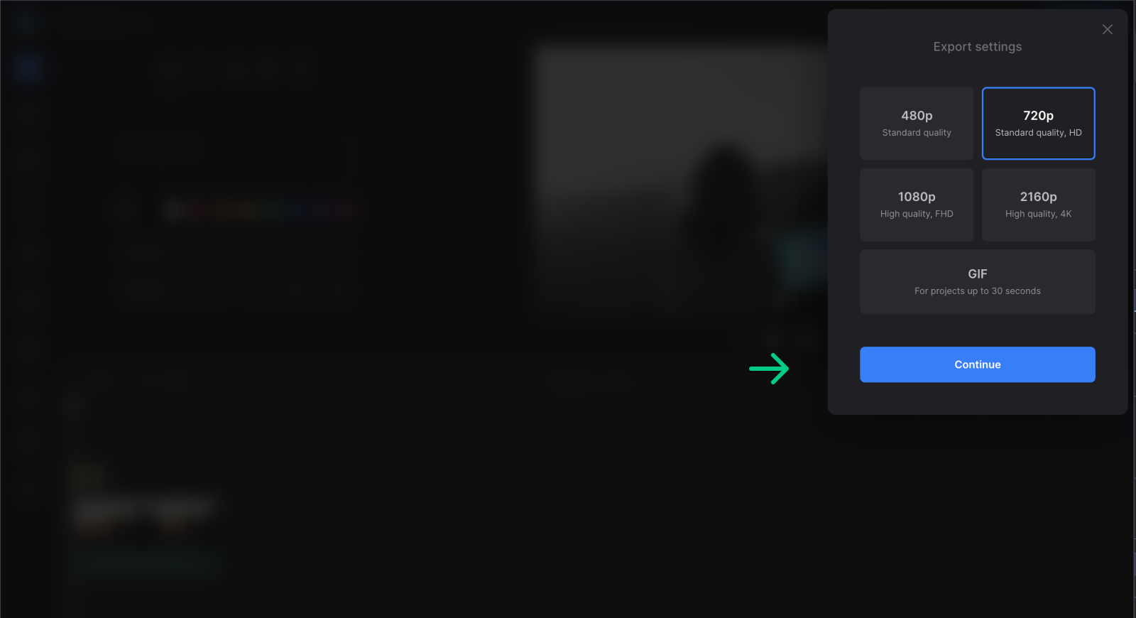 Select quality for video without background noise