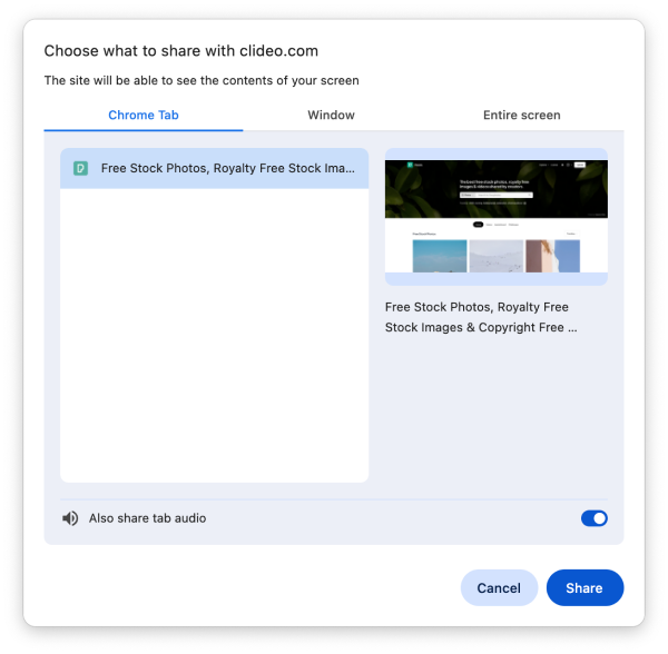 Select tab to record picture-in-picture video