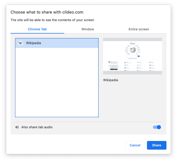 Select tab to screen record