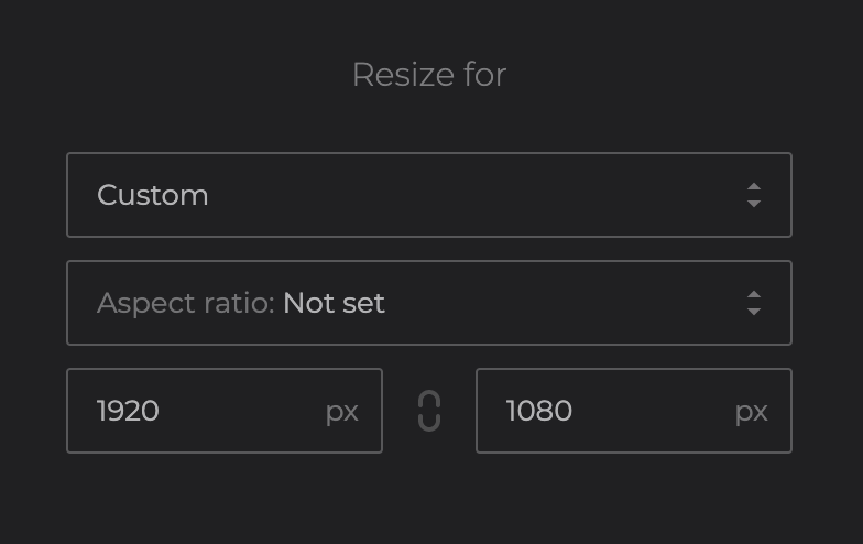 Input width and height for video resizing