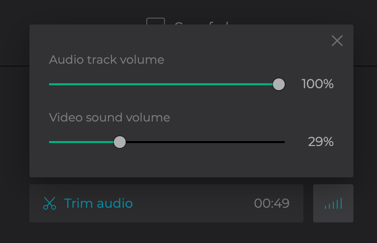 How to add an audio to YouTube slideshow Add an audio track, set the length and volume