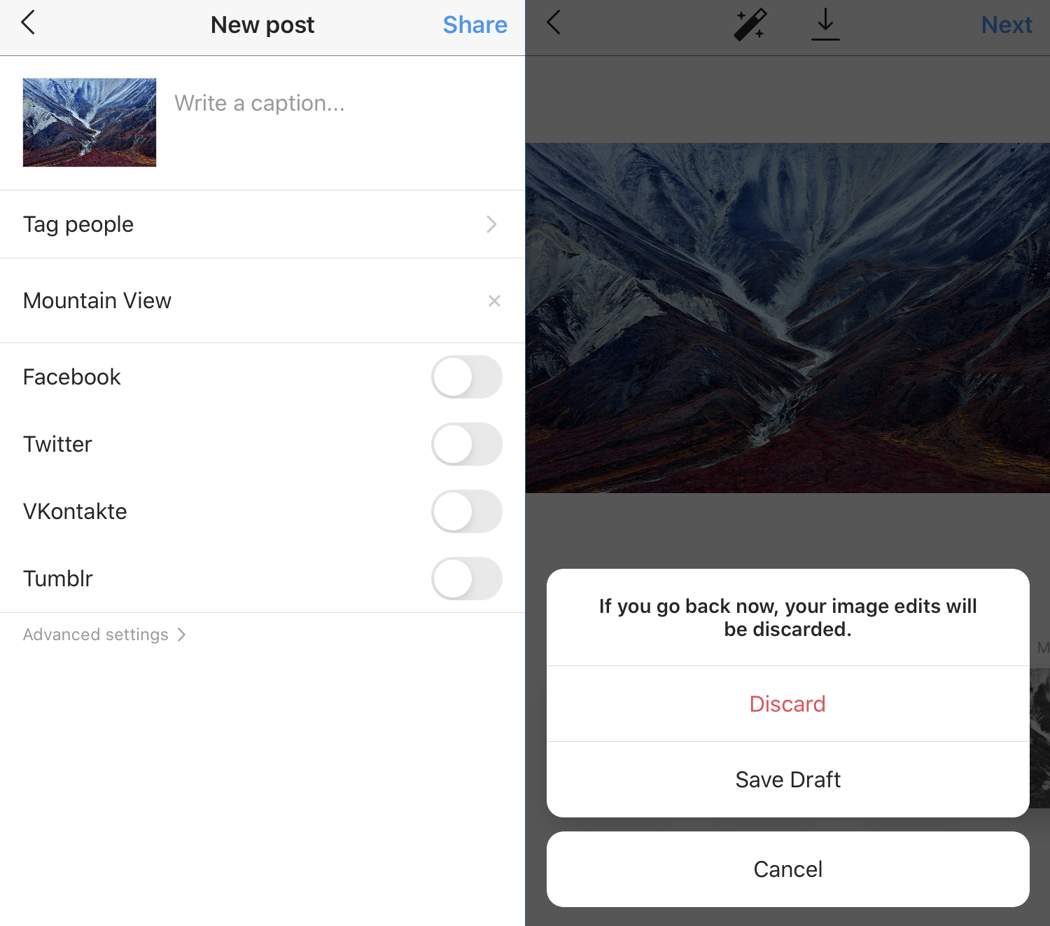 Share the cropped video on Instagram