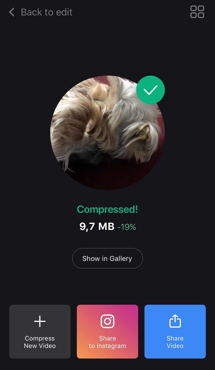 Share reduced video on iPhone on social media