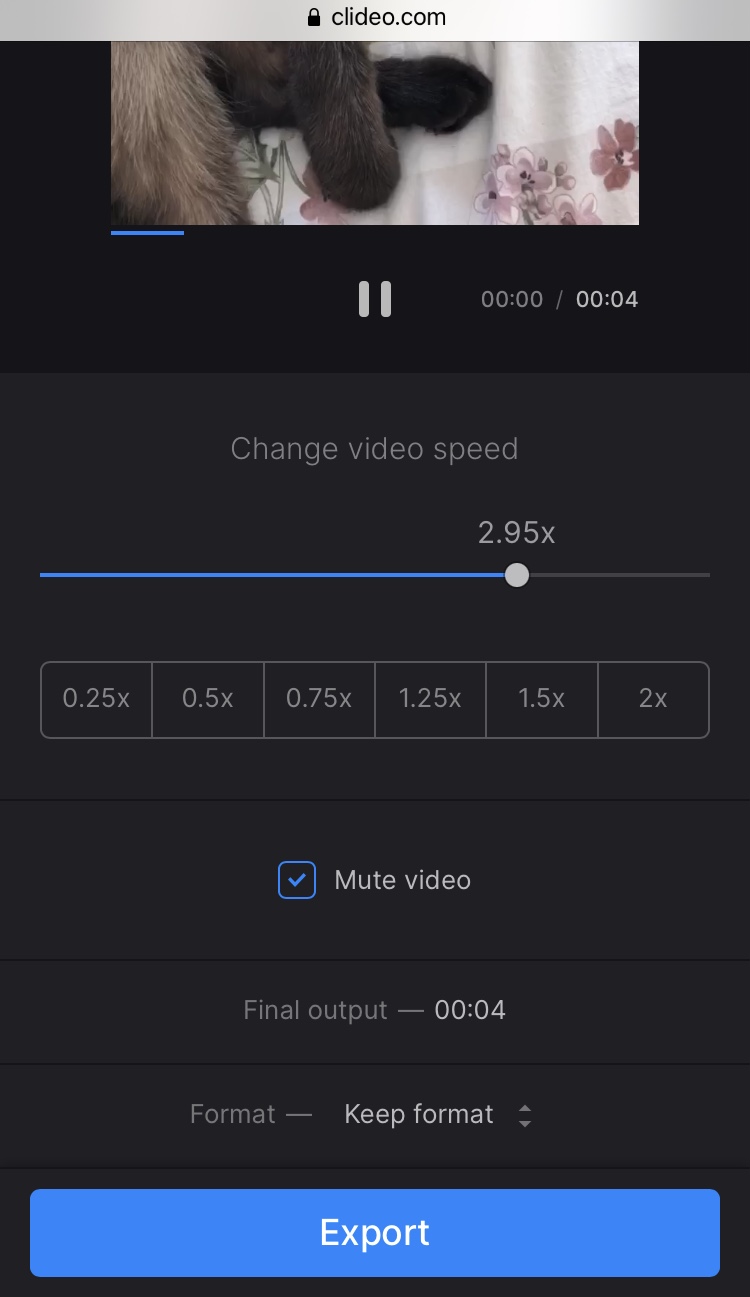 Slow down TikTok video with Clideo