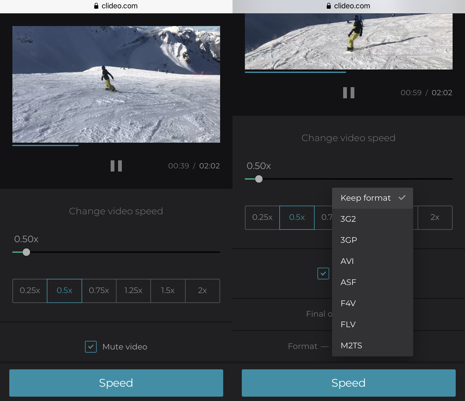 Slow down a video on iPhone with one click