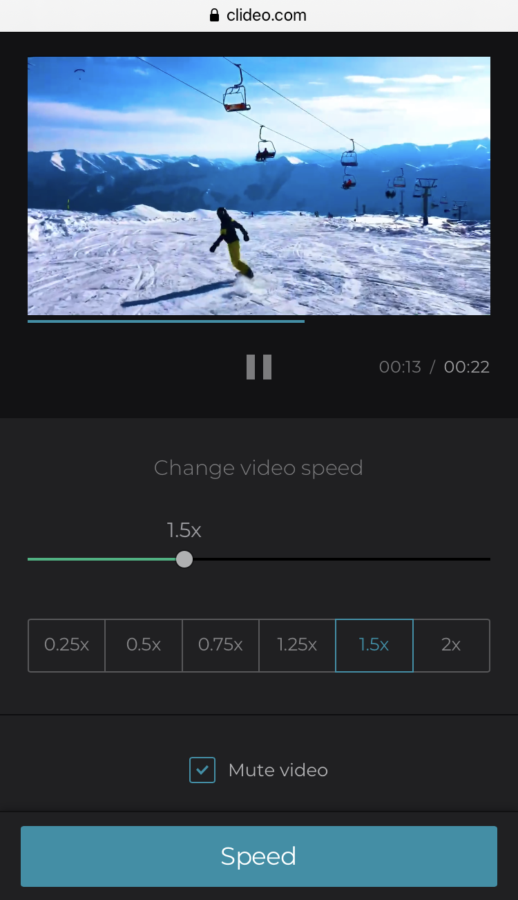 Speed up the video on iPhone