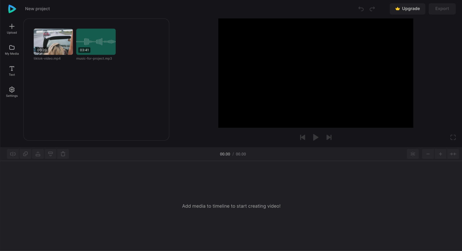 TikTok video and your own sound files