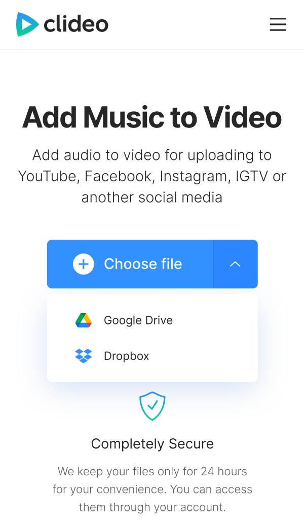 Upload a video from Android to add music