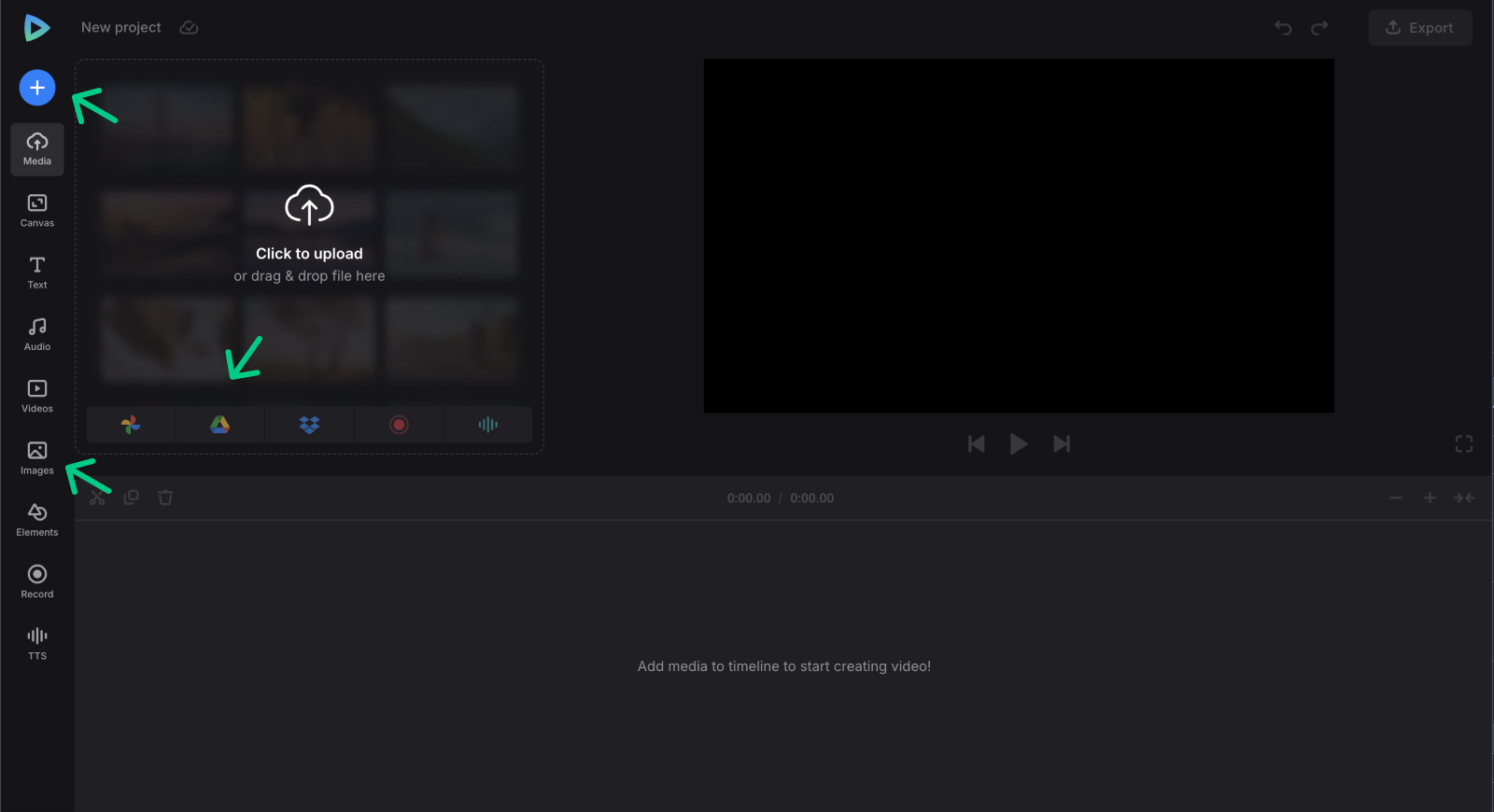 Add assets to turn photos into video Upload assets to convert image sequence to video