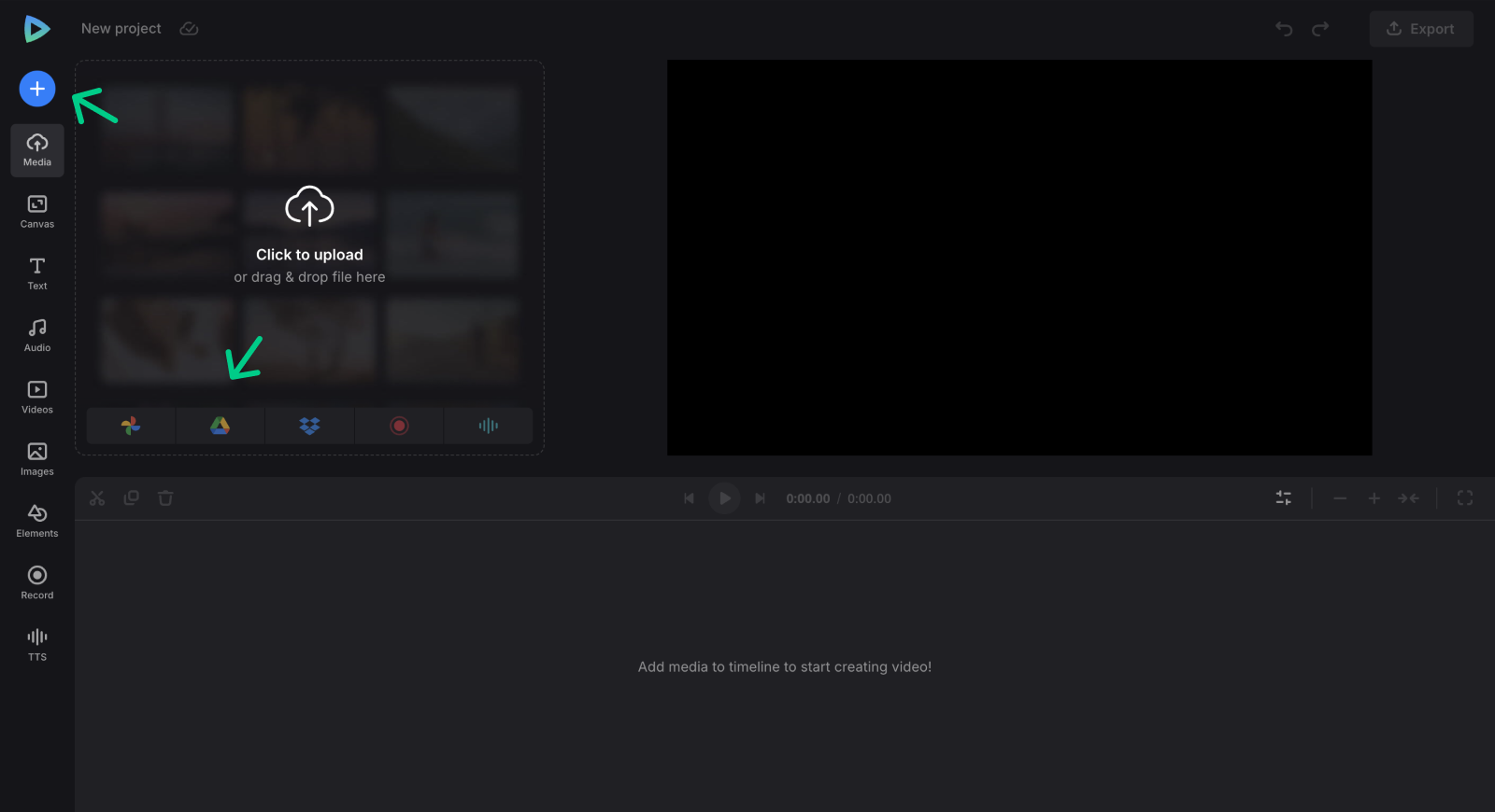 Upload assets to make a viral TikTok video